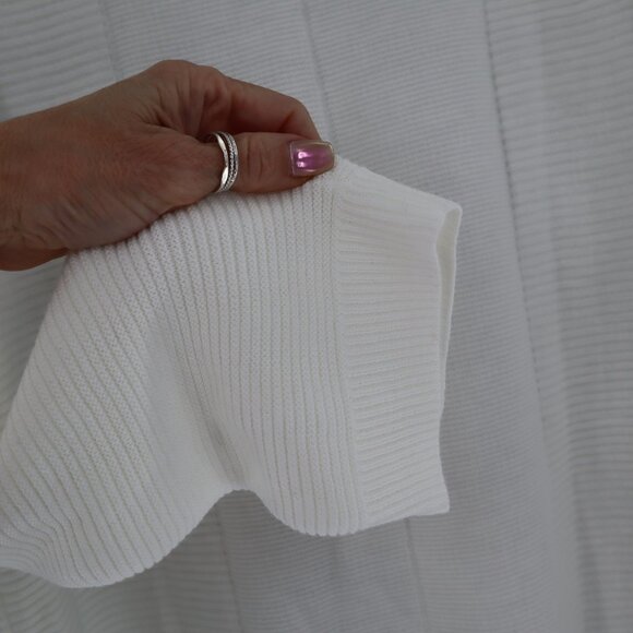 Chico's Cowl Neck Sweater Women M White Classic Minimalist Casual Layering - Picture 9 of 10